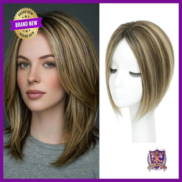 10 Inch Human Hair Topper Swiss Base Hairpiece for Thinning Hair